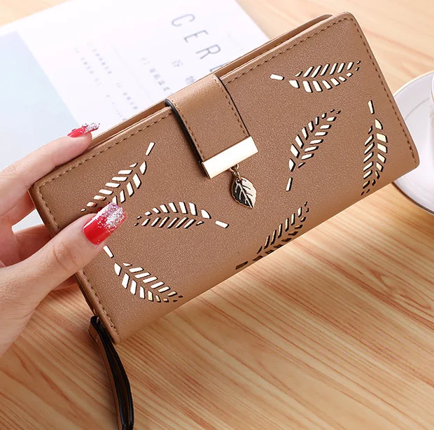 New Design Card Holder Leather Long Zipper Wallet for Women