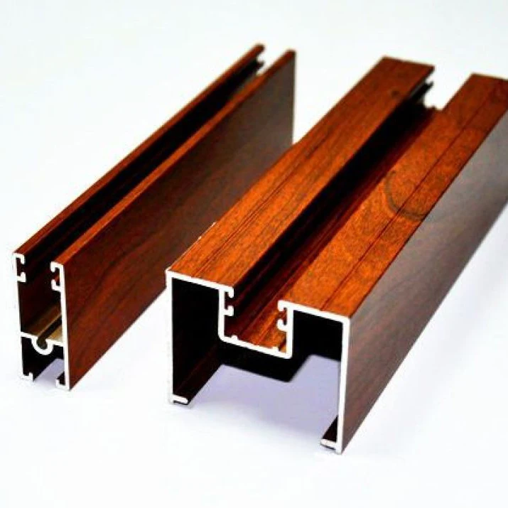 Wood grain Aluminum profiles frame for windows and doors