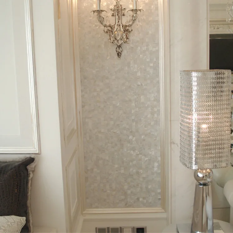 Popular Design White Color Mother Of Pearl Shell Tile Mosaic