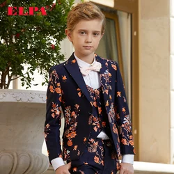 ELPA handsome 3 piece Jacquard kids formal party dress suits boys clothing set