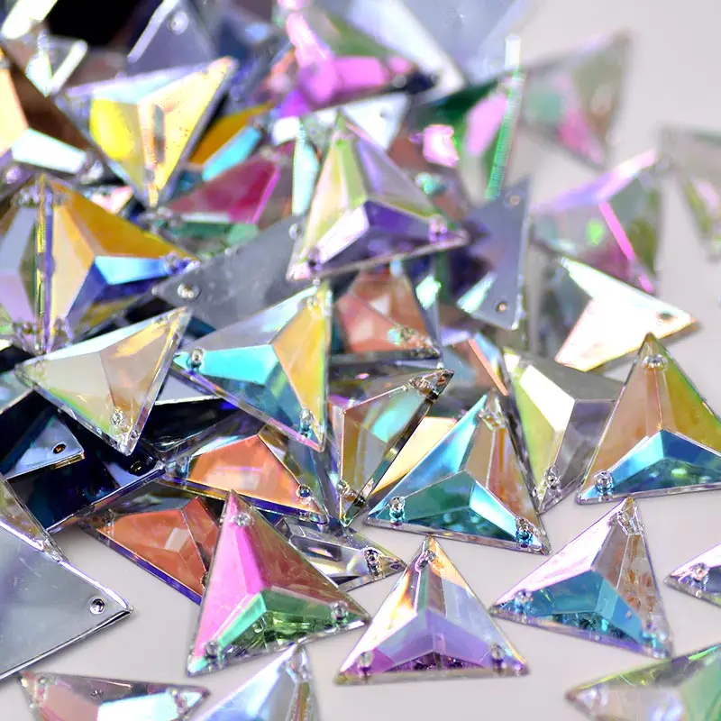 17 мм пришивная прозрачная аппликация AB со стразами Необычные Акриловые Алмазные стразы с плоской задней стороной швейный хрустальный камень для одежды ремесла