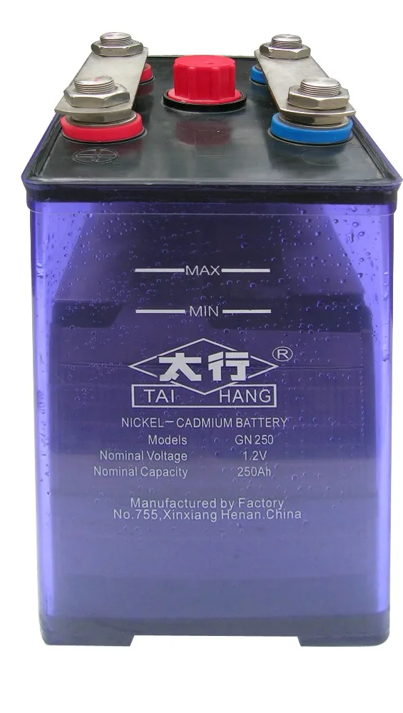 1.2V 12V 48V 96V 110V KPL nickel cadmium battery 250ah 2018 hot sale nicd battery manufacturer for ups