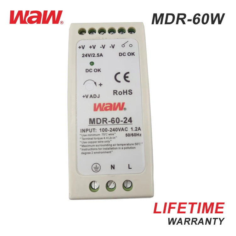 WODE Industrial 24 Volt 2.5A 60W Waterproof Switching Power Supply