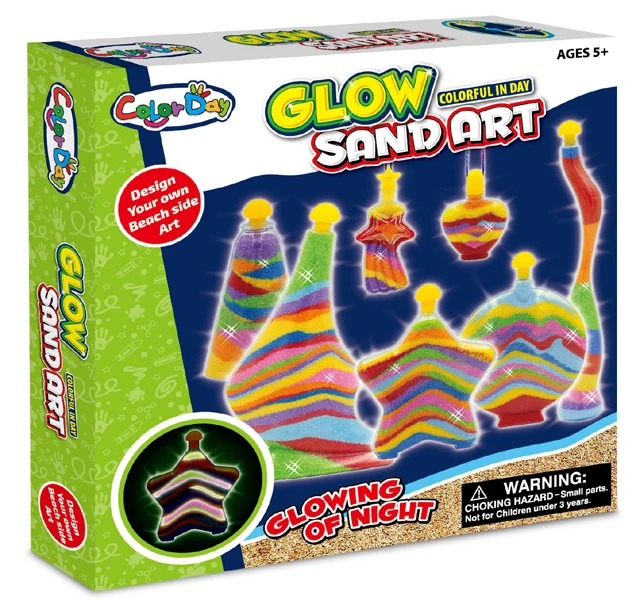 New diy toys glow sand art glass bottle sand toys for kids hot sale