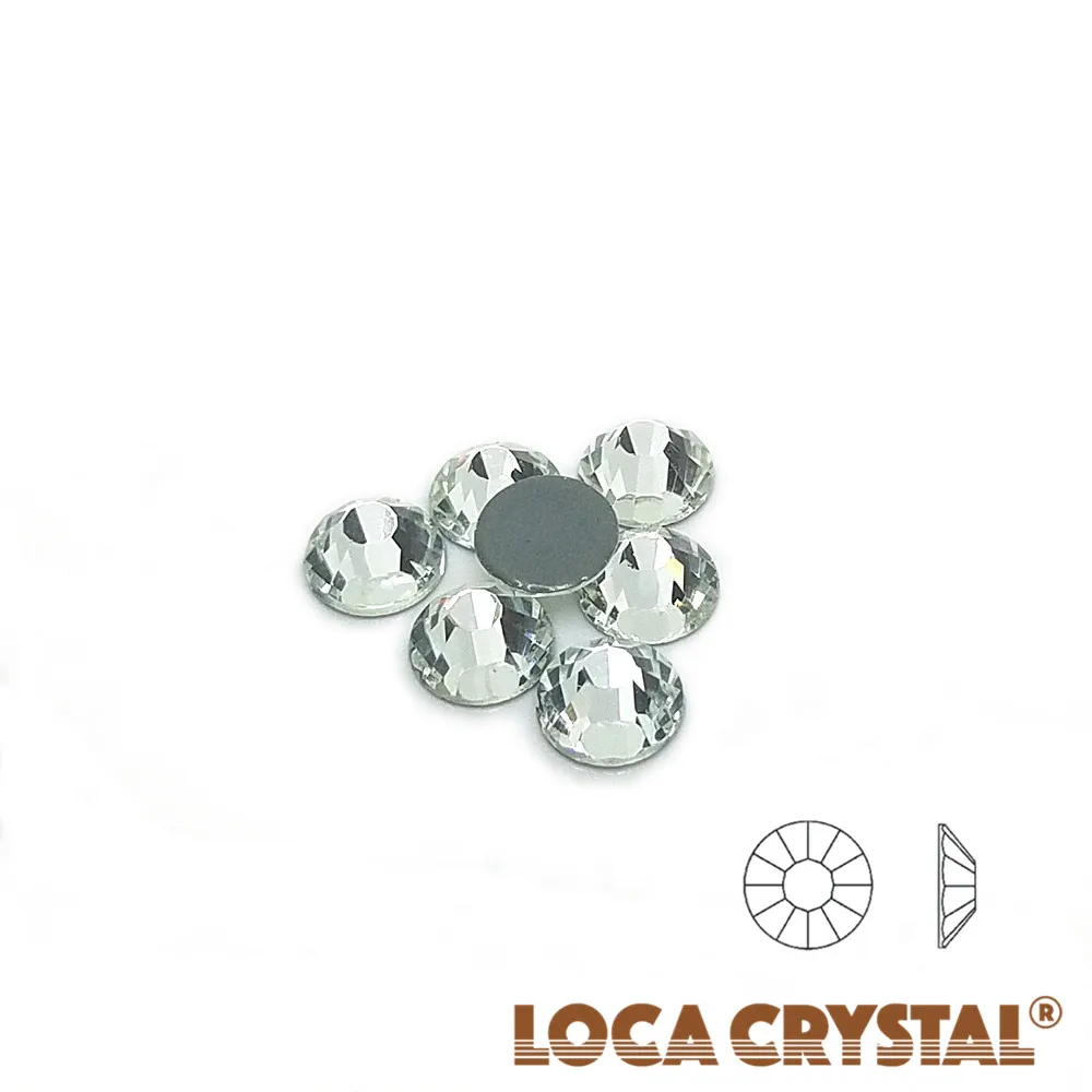 
LOCACRYSTAL Brand Clear Color Nail Art Decoration Cristal Stone Hot Fix Flatback Stone 