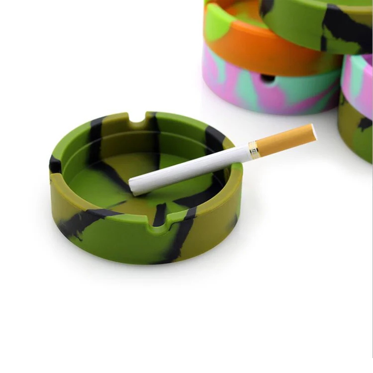 custom portable cigar pocket  Marble Round silicone car ashtray