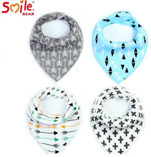 
Amazon Hot Selling Colorful Soft organic cotton baby bandana bibs 