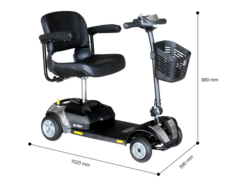 Outdoor 4 Wheel Easily Lightweight Comfortable Folding Mobility Disabled Scooter For Elderly