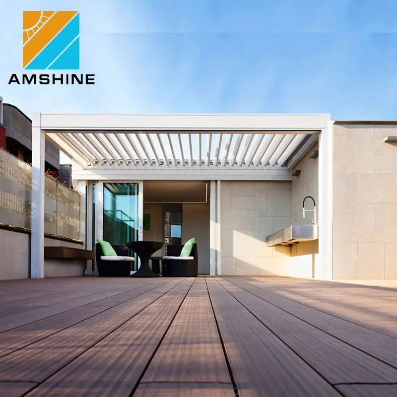 Садовый навес, водонепроницаемая беседка, моторизованная система автоматического открывания, жалюзи