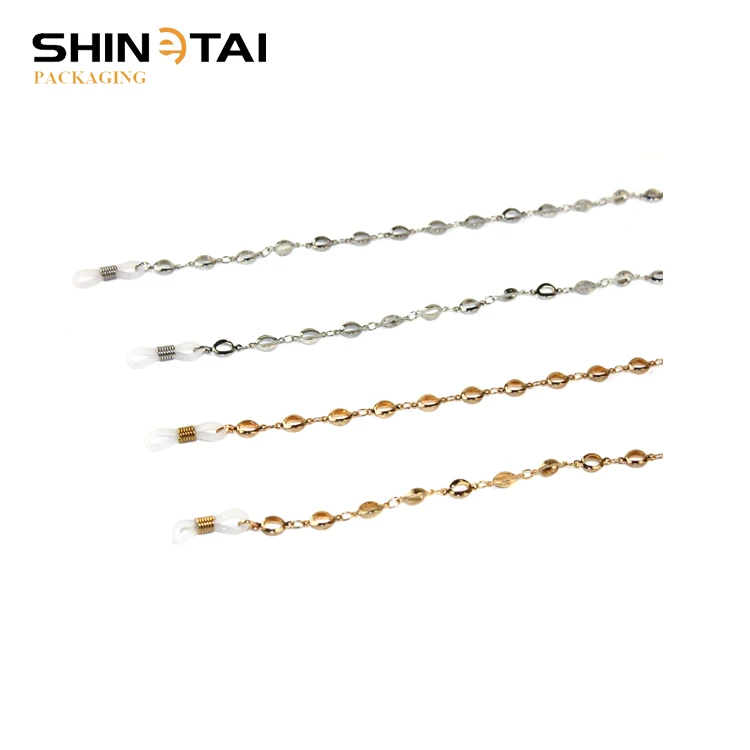 SHINETAI hot sale Silver Beaded Strap Rope Stainless Steel Metal Eyewear Accessory Cord Holder Sun Glasses Chain
