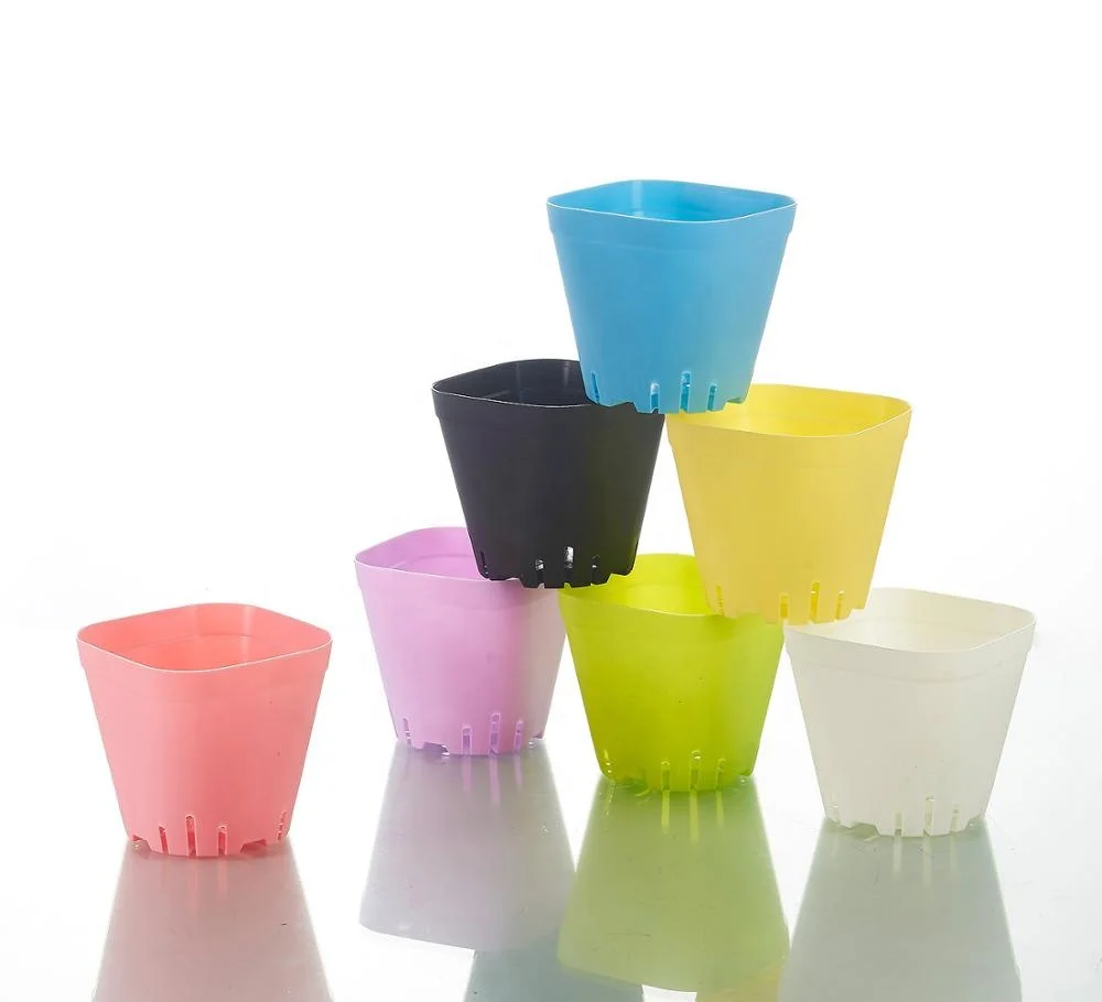 Акция, оптовая продажа, белые и черные квадратные пластиковые мягкие дешевые садовые горшки для садовых растений