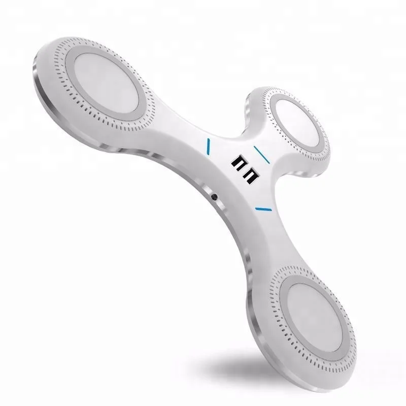 
2018 Fantasy Laser Logo 5V 2A Triangle Flying Saucer 3 in 1 5W Qi Wireless Charger Fast For iPhone X For Samsung 