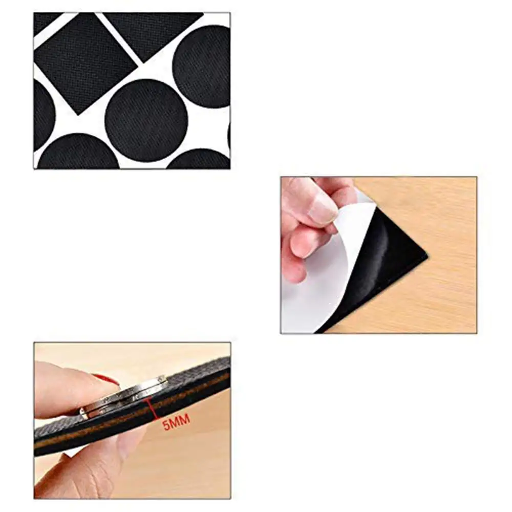 Strong self adhesive chair leg non slip floor protection furniture felt pad for home