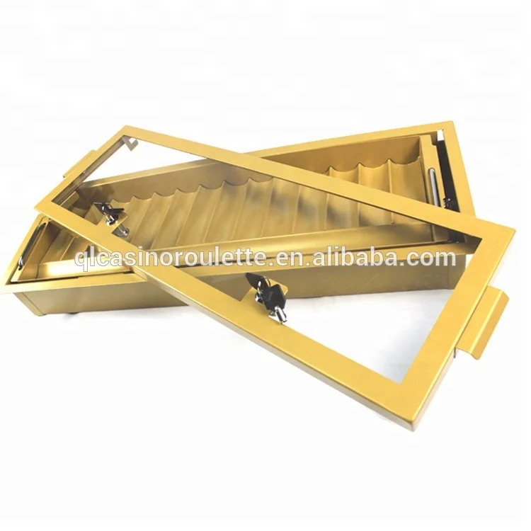 Double Floors Metal Golden Chip Tray Casino Baccarat Texes Customize Luxury roulette wheels Blackjack table Acrylic Clay