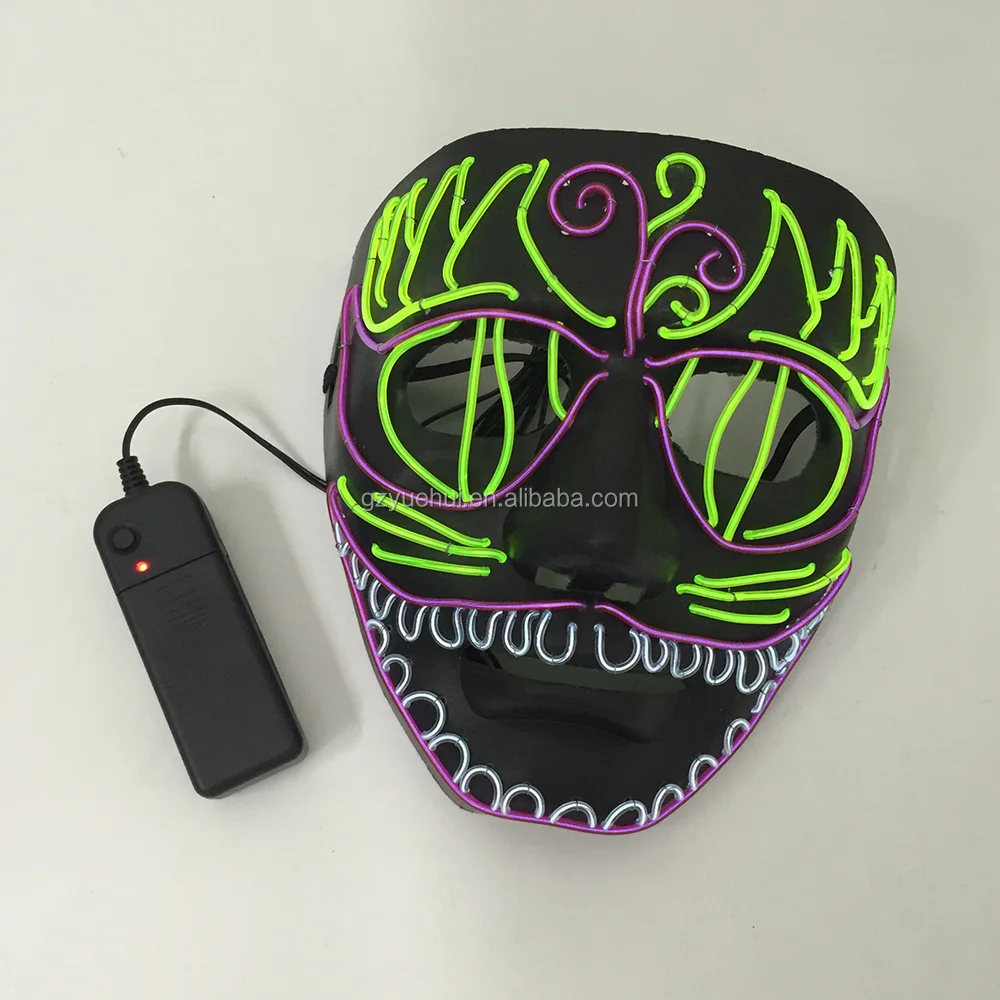 Luminous Shuffle Dance Favors Led Tube Rope Mask Festival Nighttime Party Holiday Lights Concert Live EL Wire Rave Costume Mask