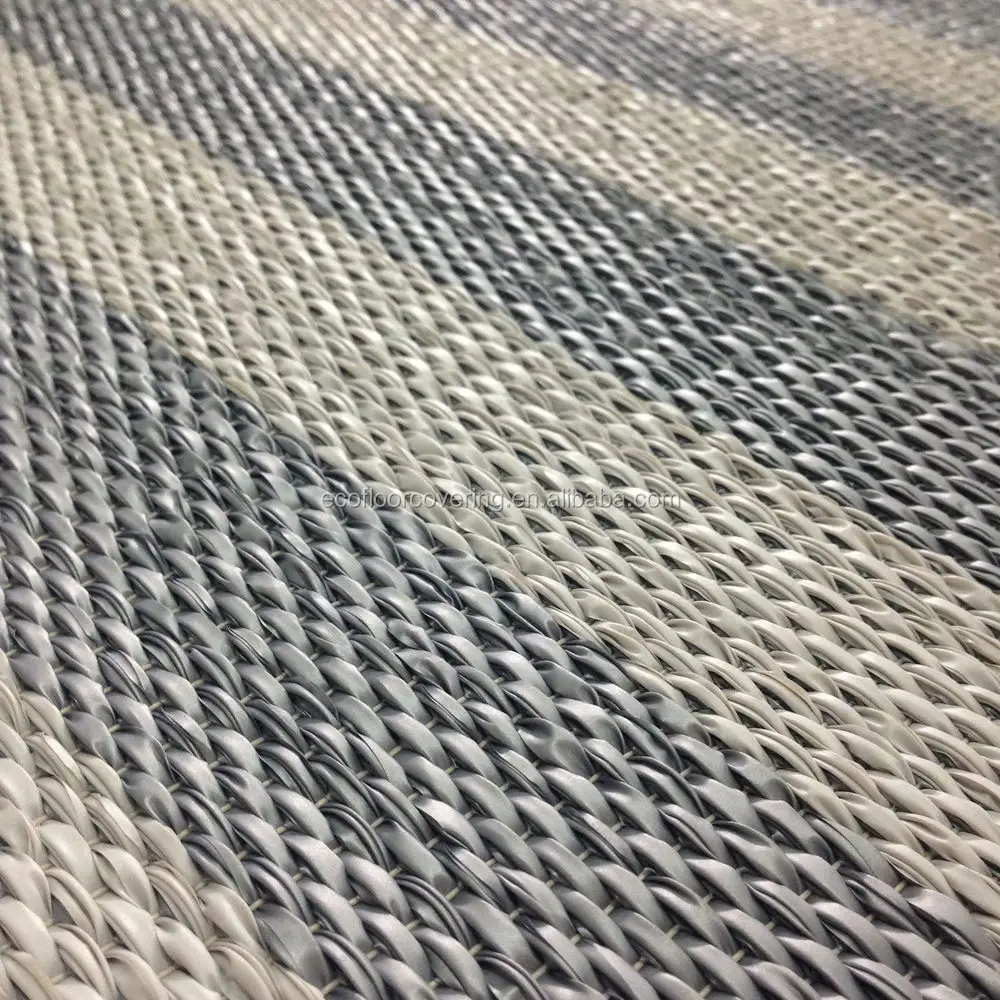Textured Vinyl Floor New Design Outdoor Washable Plastic Woven Carpet