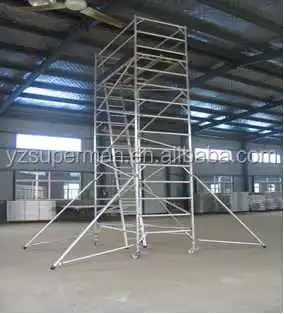Promotional Price Multi-use Aluminum Mobile Scaffolding Tower System with Ladder and Caster Wheel