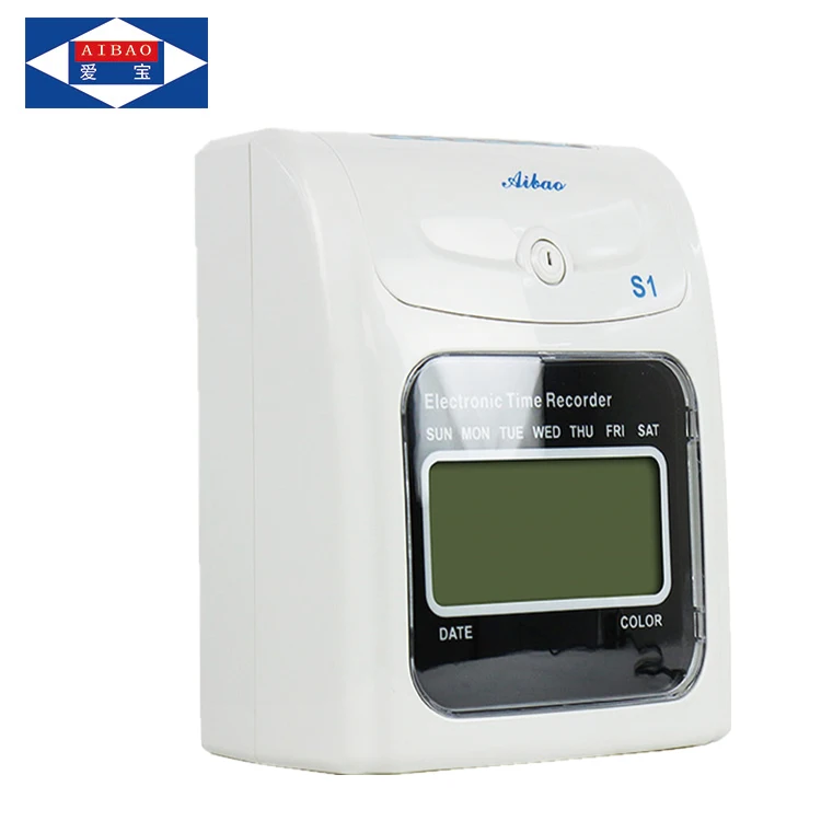 auto calculating working hours punch card time clock attendance machine