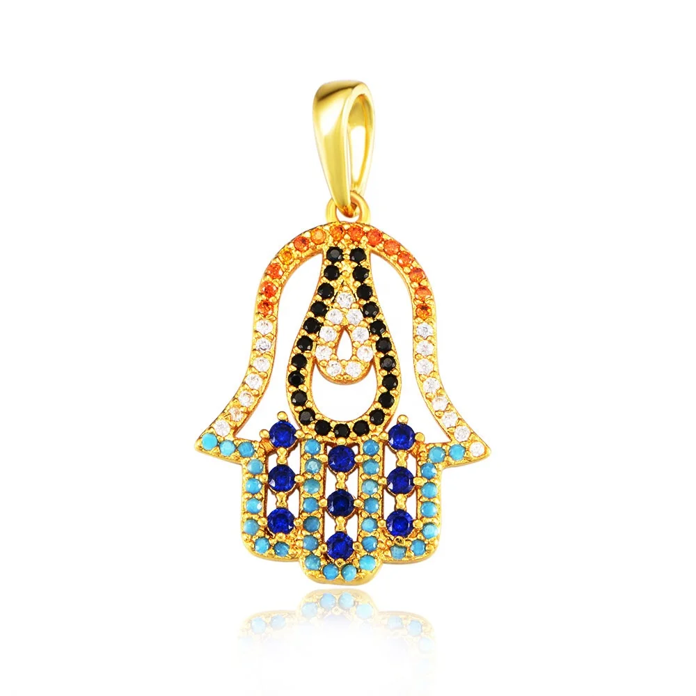 925 sterling silver hamsa hand charms gold filled pendant