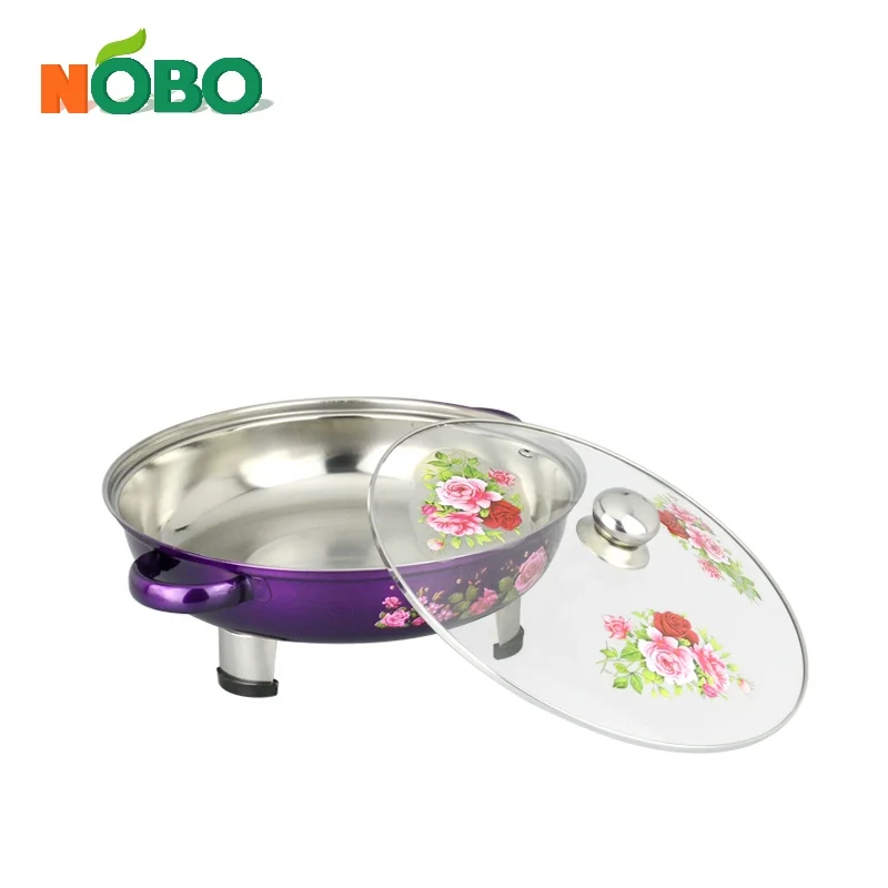 Round buffet food warmer tray stainless steel buffet serving tray with glass lid