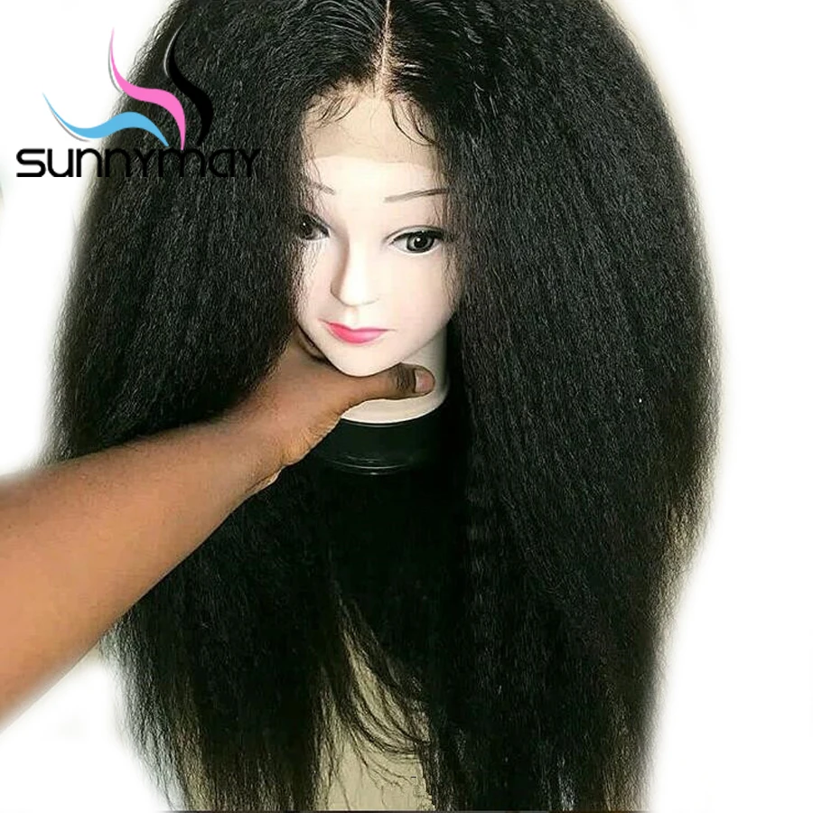 
Sunnymay 13x6 Lace Front Human Hair Wigs With Baby Hair Remy Kinky Straight Wigs Pre Plucked Brazilian Lace Front Wigs Glueless 