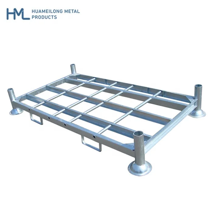 Heavy duty warehouse detachable stacking metal steel post pallet manurack for cold storage