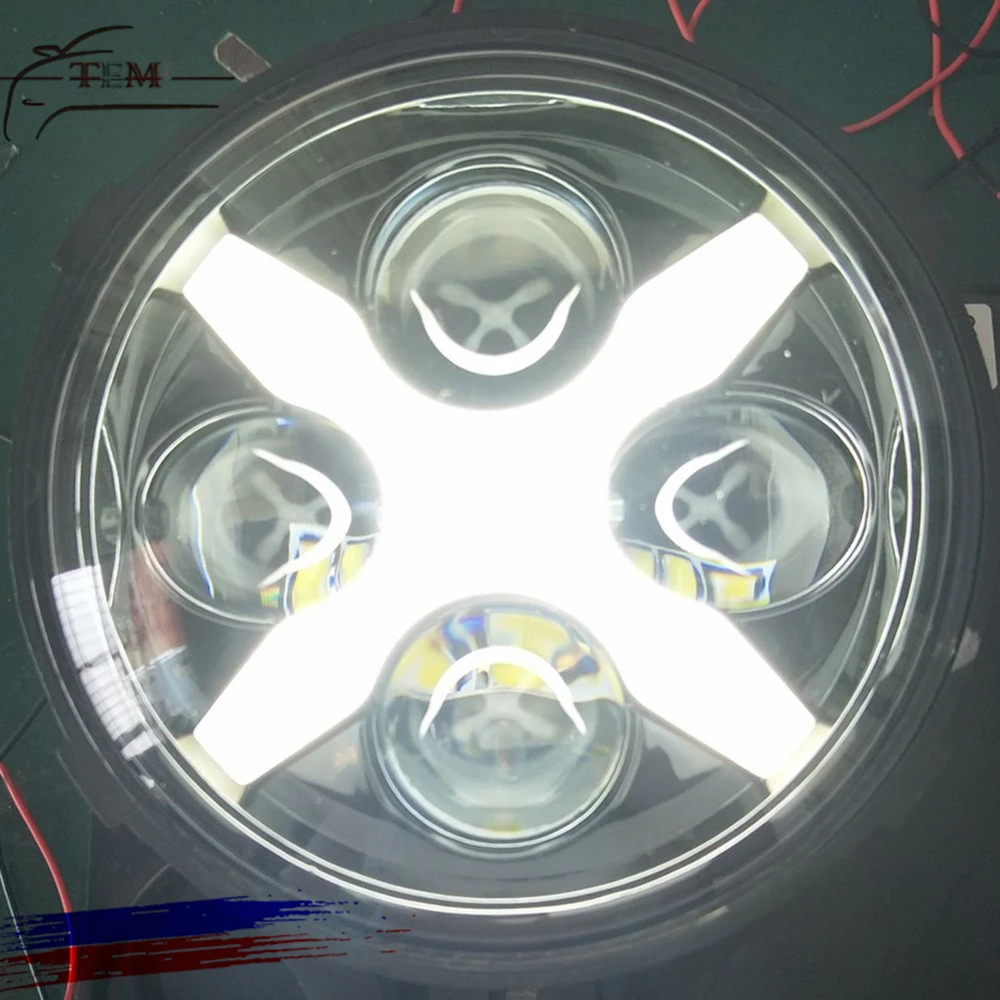 60W 6inch LED Work Light For Off Road Headlight 8000lm Spot light Daytime Light with White X Angle Eyes