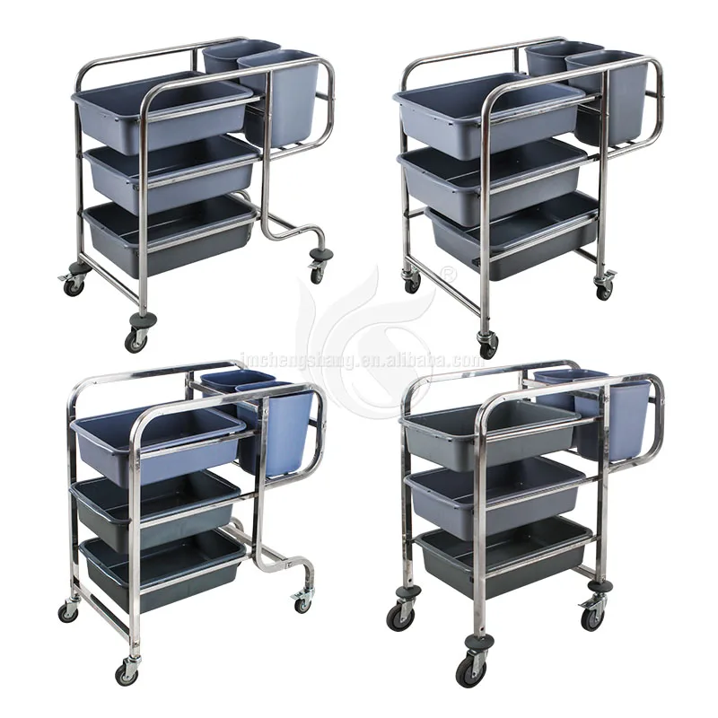 Hotel Kitchen Restaurant Catering Service Strong Multifunctional Cleaning Plastic Trolley