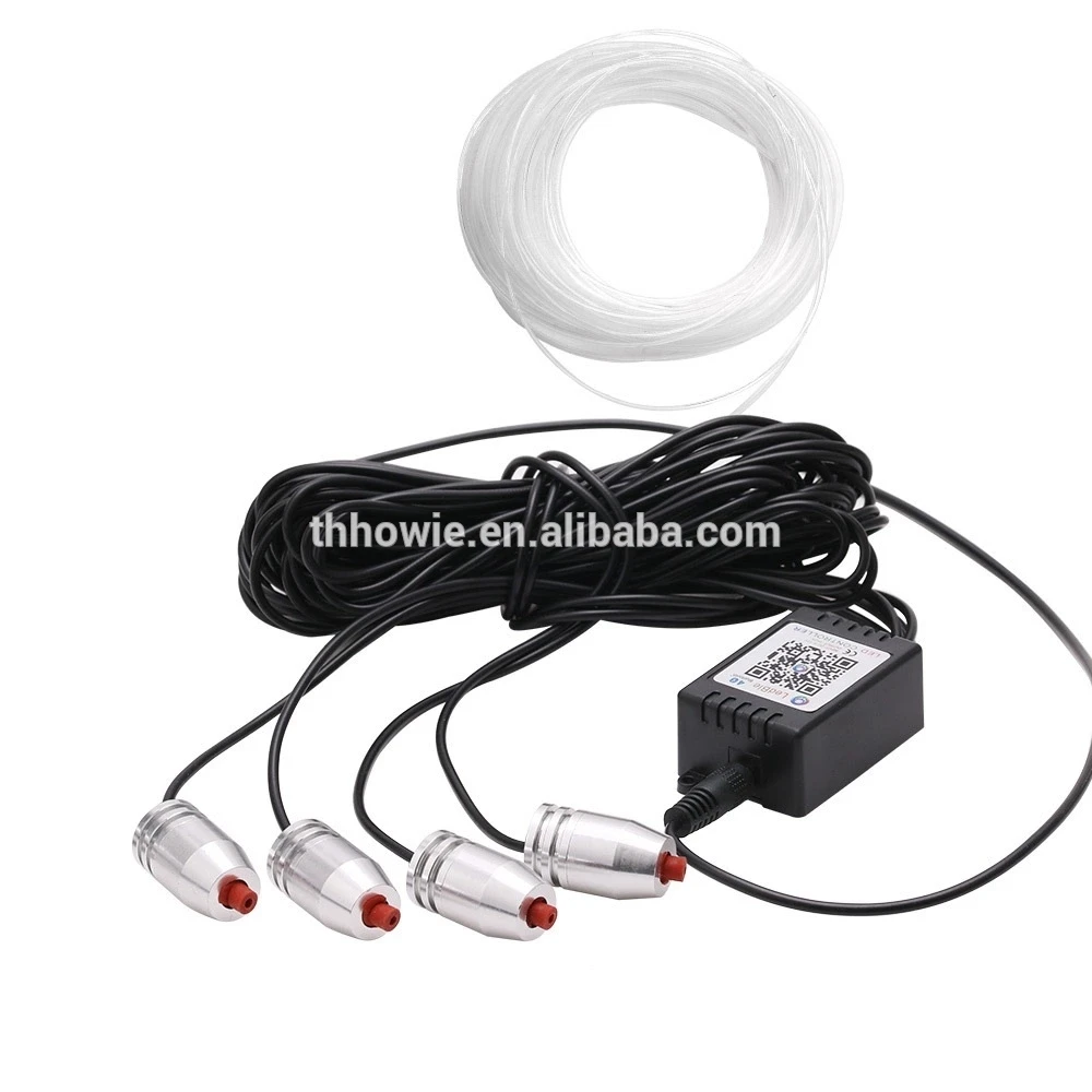 RGB LED Car Interior Neon EL Wire Strip Light Dashboard Colorful Atmosphere Lamp Sound Active APP Control Kit