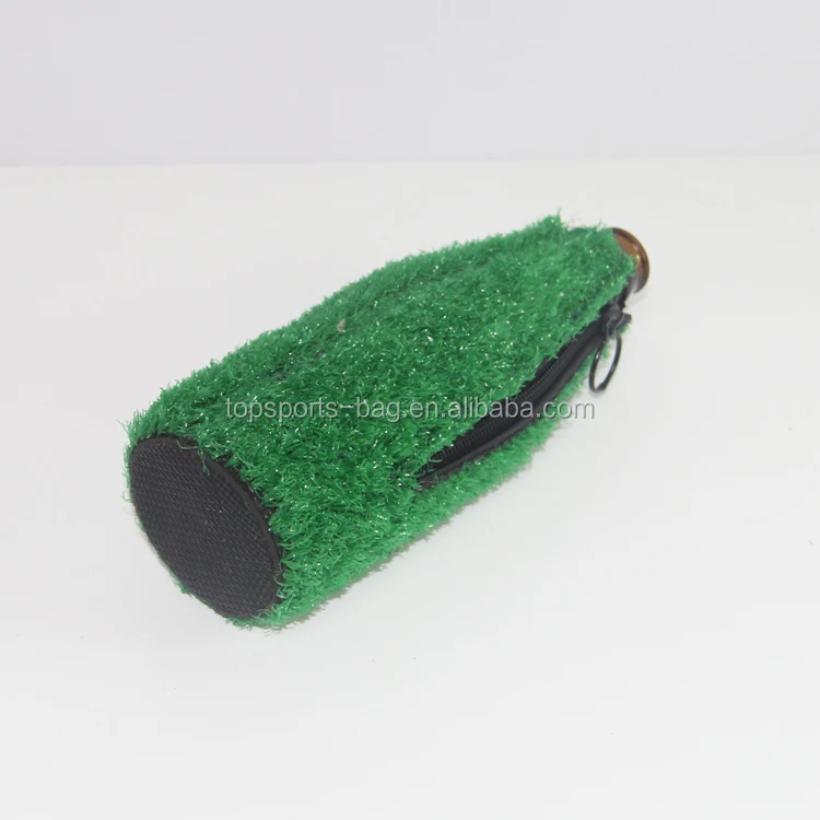 Green Artificial Grass Neoprene Beer Bottle Cooler Stubby Holder Turf Beer Cooler Insulator