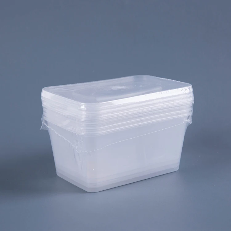 
Disposable big rectangular plastic food storage container 1500ml 