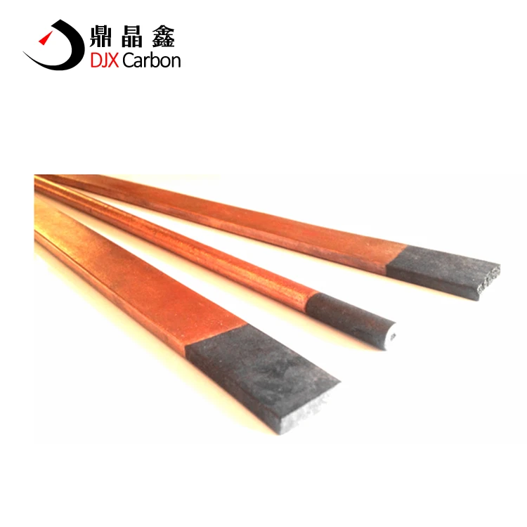 Flat arc air gouging carbon electrode rod