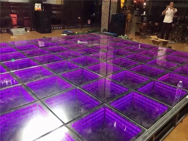 2021 hot selling stage 50*50cm pane tile dance floor 3D mirror led dance floor