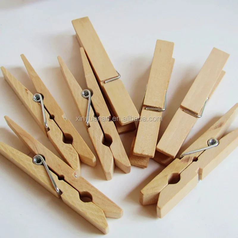 Personalized logo mini wooden clips for photo/ clothes 35mm wooden clips for christmas gift