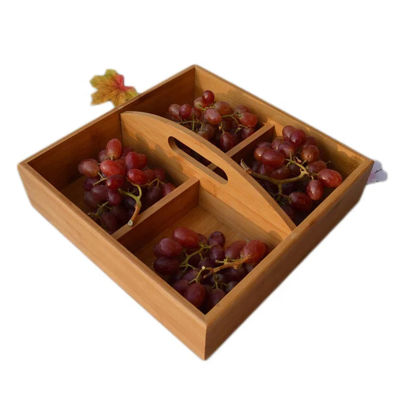 4 divided sections coffee tea bag food spice fruit palette office bar collection cutlery box storage organizer caddy with handle