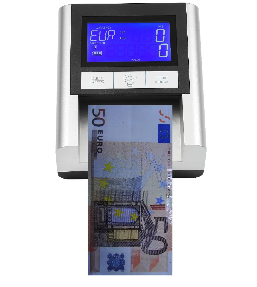 Профессиональный детектор банкнот EC500 ECB, детектор банкнот с ультрафиолетовым светом для EURO USD GBP