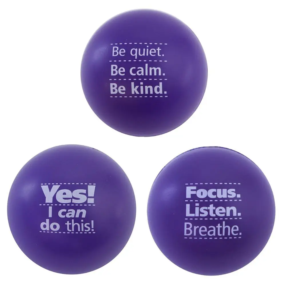Motivational Stress Ball Assortment, 3 Pack, Slogan Stress Relief Toys for Kids and Adults