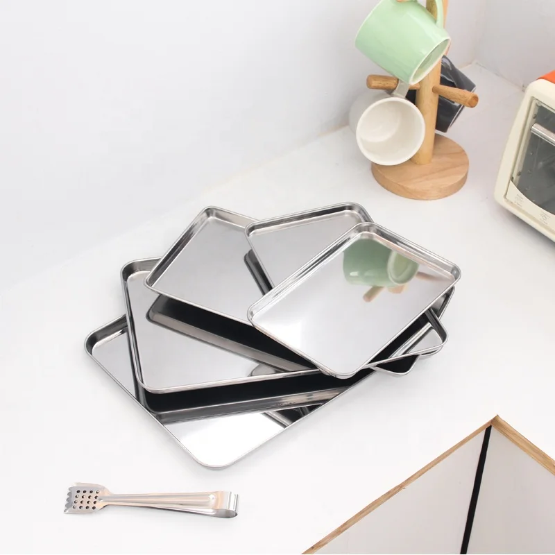 304 Stainless Steel Baking Dishes Pan Oven Trays Kitchen  Bakeware Baking Pans