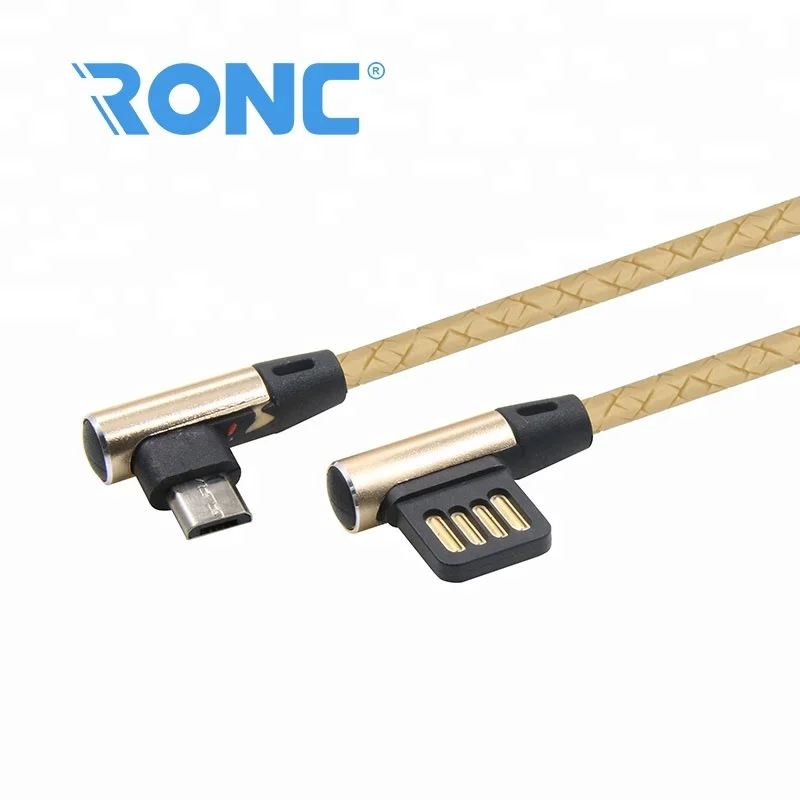  RC-CB14 новый дизайн 90 градусов изогнутый L металлический микро USB-кабель для зарядки