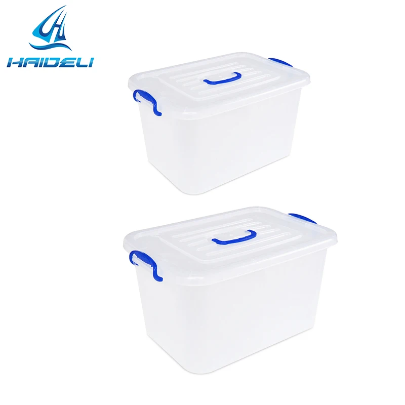 Stackable Front Open Plastic Storage Box with Lid for Closet Storage
