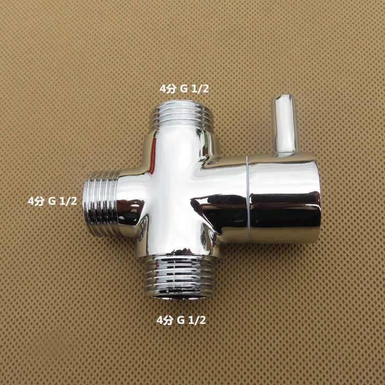 Brass Shower Arm Diverter Valve for Hand Held Showerhead and Fixed Spray Head,G 1/2 3-Way Bathroom Universal Shower System Repla