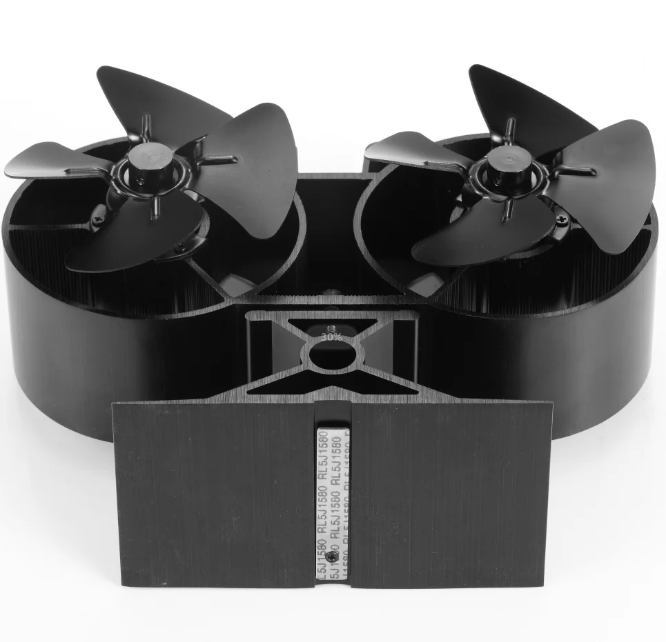  Double Head 8 Blades Ecofan Twins Motor Pellet Stove Top Fan Wood Fireplace Sets