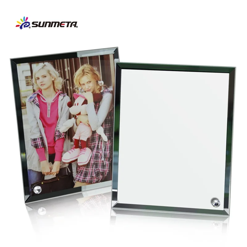 Sunmeta latest best-selling popular 8 inch sized mirror edge sublimation picture glass photo frame
