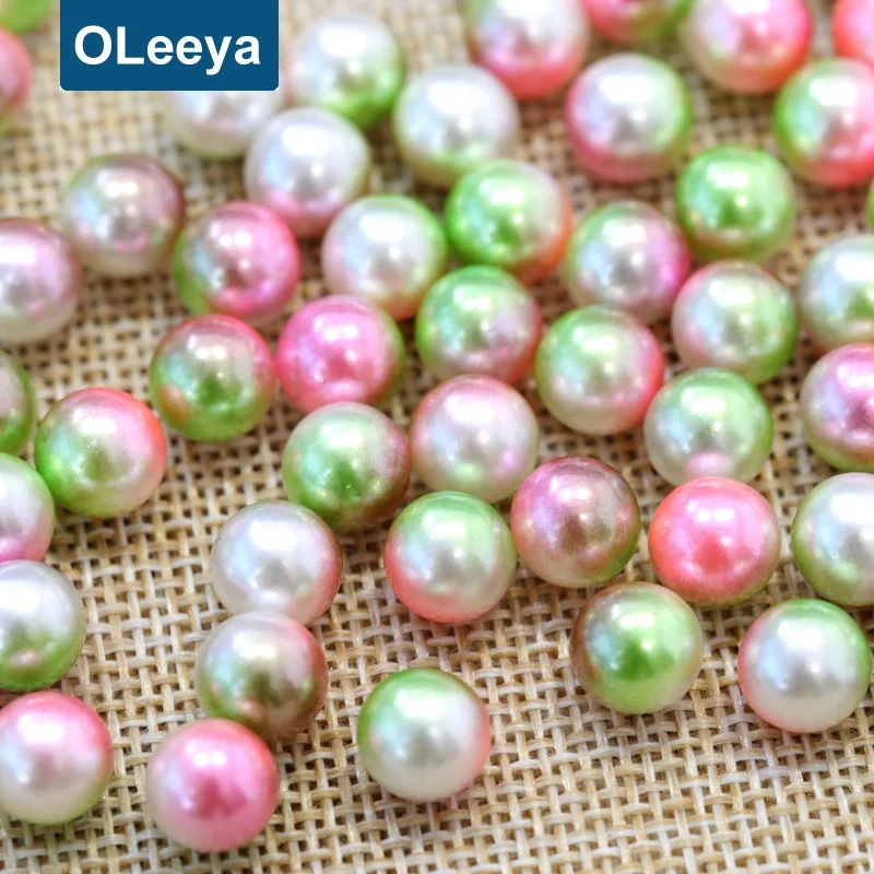 Factory Price Over 45 Colors 6mm Multicolor Imitation Pearl Plastic ABS Round Loose Beads without Holes for Bridal Wedding Dress