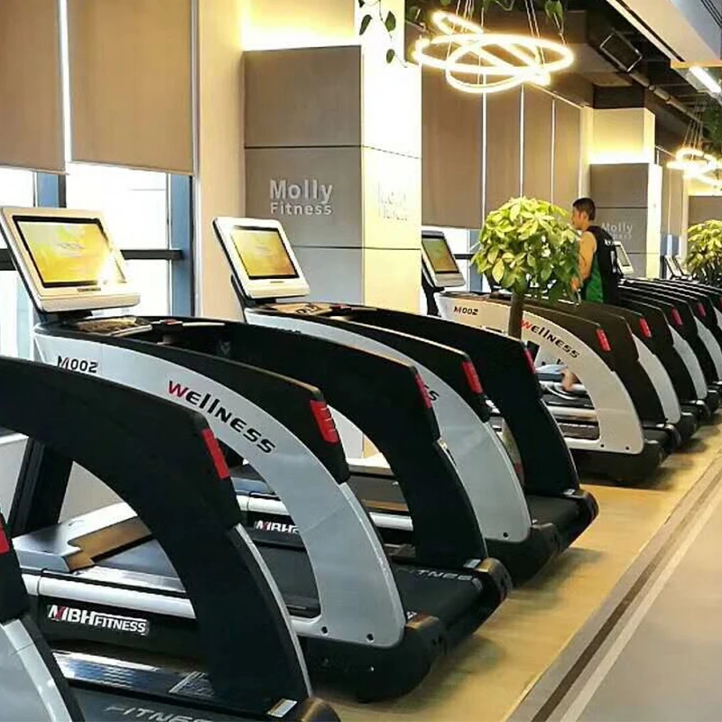 LED Screen Commercial Gym Equipment High Speed Treadmill for Home Fitness Running Belt Power Cord Automatic Oiling System MBH