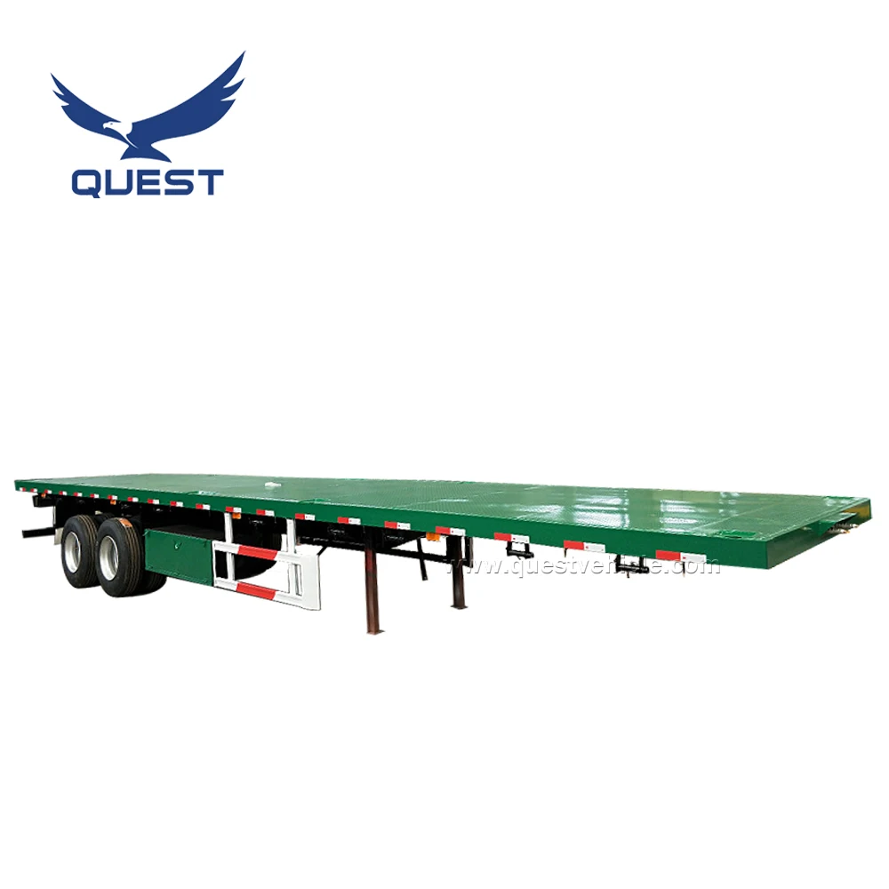 Cheap 2 Axle 20ft Used Trailer Container Flatbed Truck 20 Feet Flat Deck Semi for