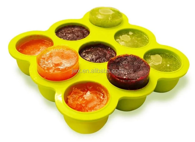KingKam Non Toxic 9x3oz Baby Food Freezer Tray with Clip-on Lid BPA free Silicone Baby Food Storage Container