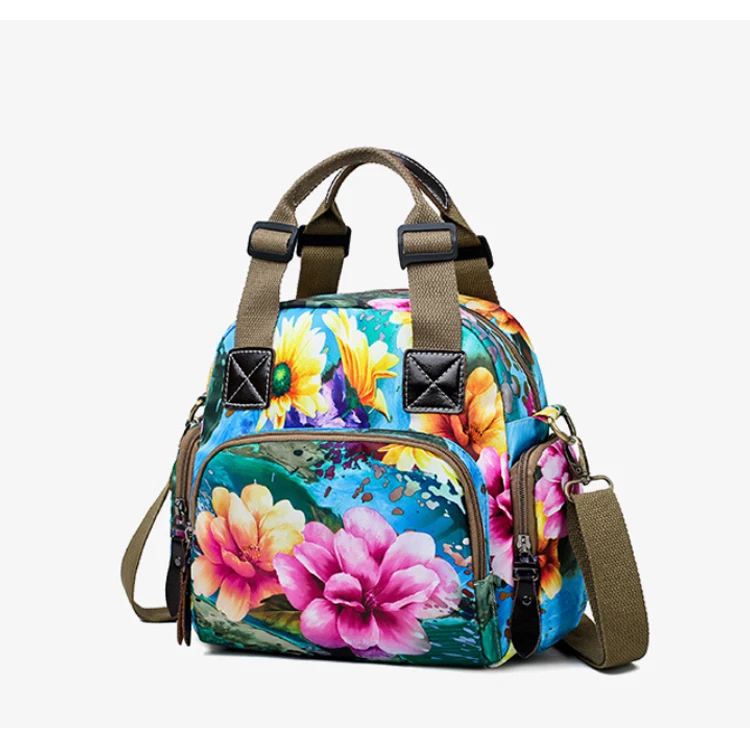 Osgoodway2 Waterproof Nylon Designer Floral Women Handbags Baby Diaper Bag Backpack for Mom