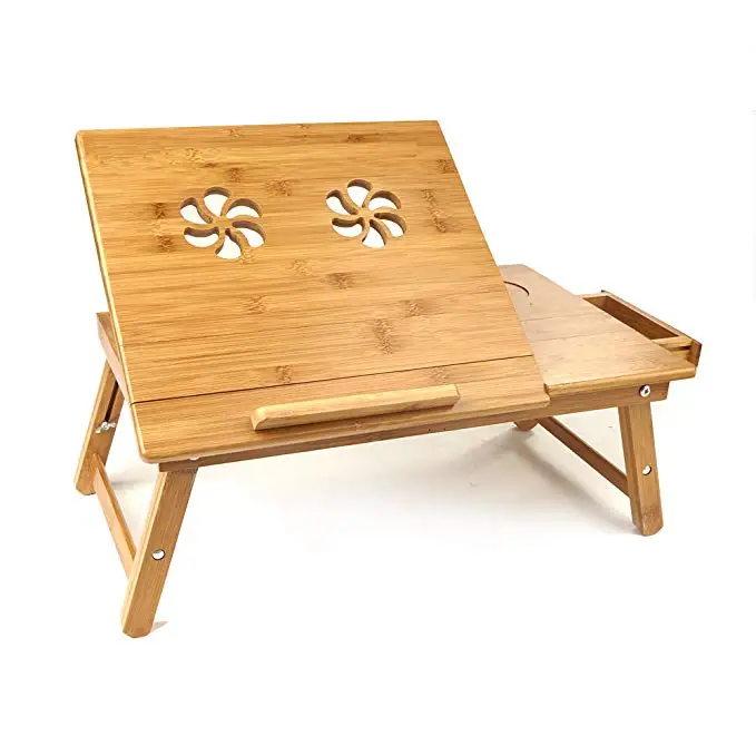 
Bamboo Stand Tilt Laptop Desk Wood 