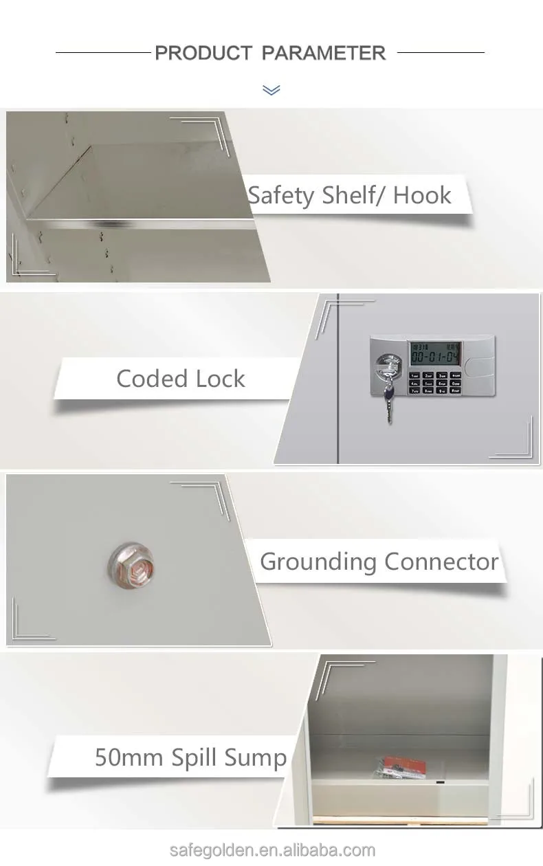 Golden Knight Chemical Laboratory Equipment For Toxicant, Chemistry Cabinet With Double Lock